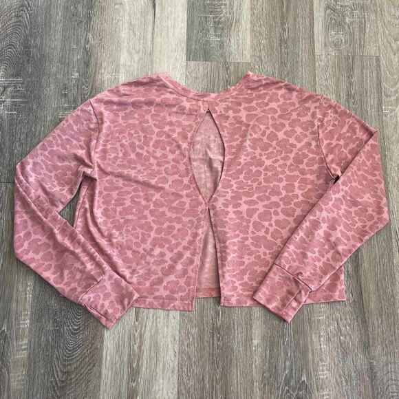 Rae Dunn ‘Gym Now Wine Later’ Leopard Print Top in Pink - Size: Large - Picture 6 of 6